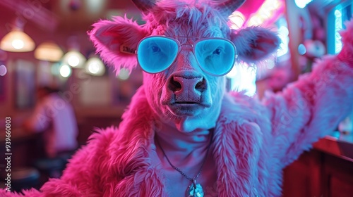 Cowboy Boogie: Man Dancing in a Fun Cow Costume at a Party