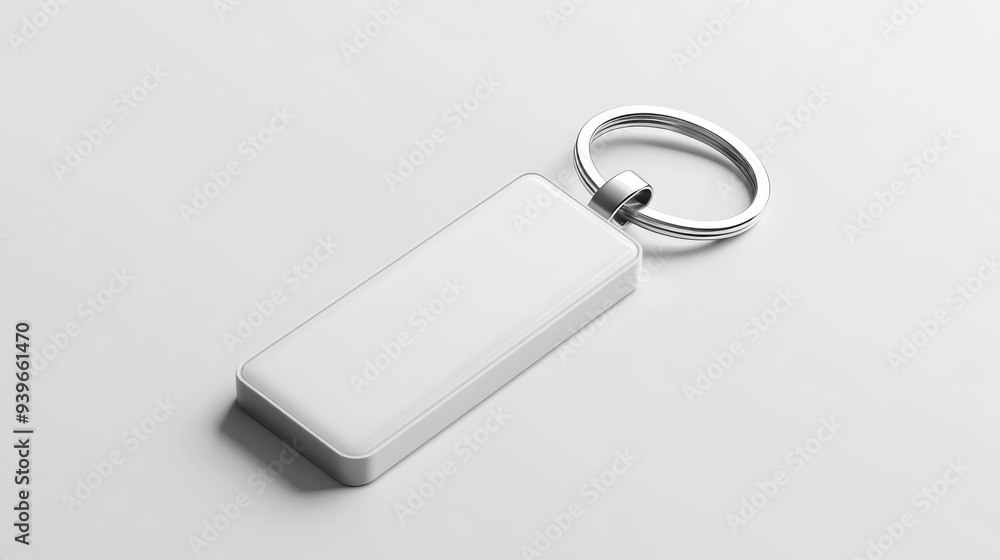 White Key Chain Mockup White Key Chain Mockup