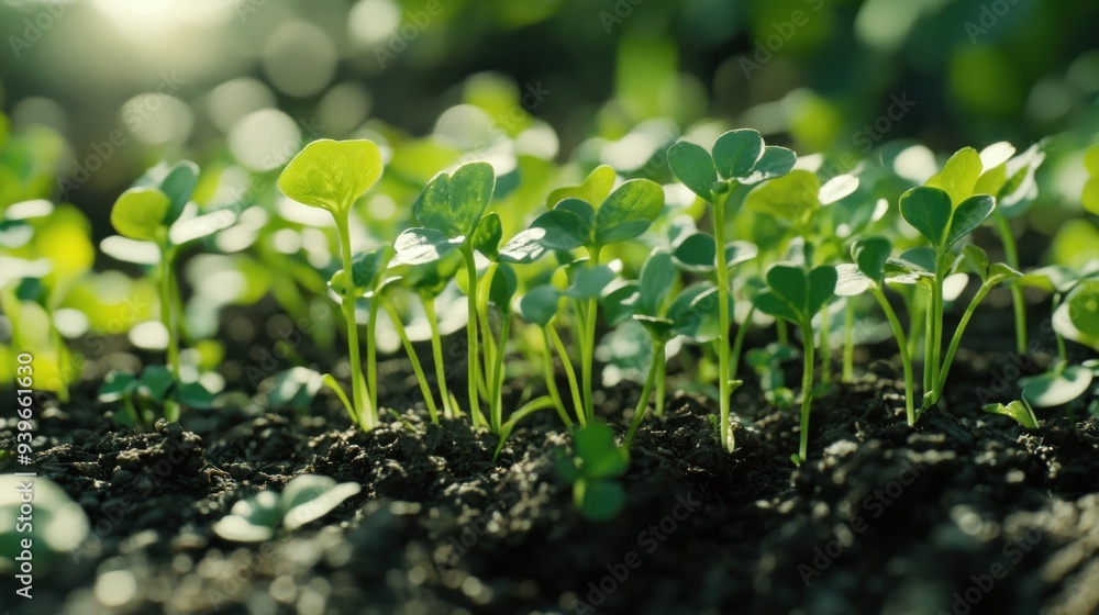 Close-up of Fresh Green Seedlings