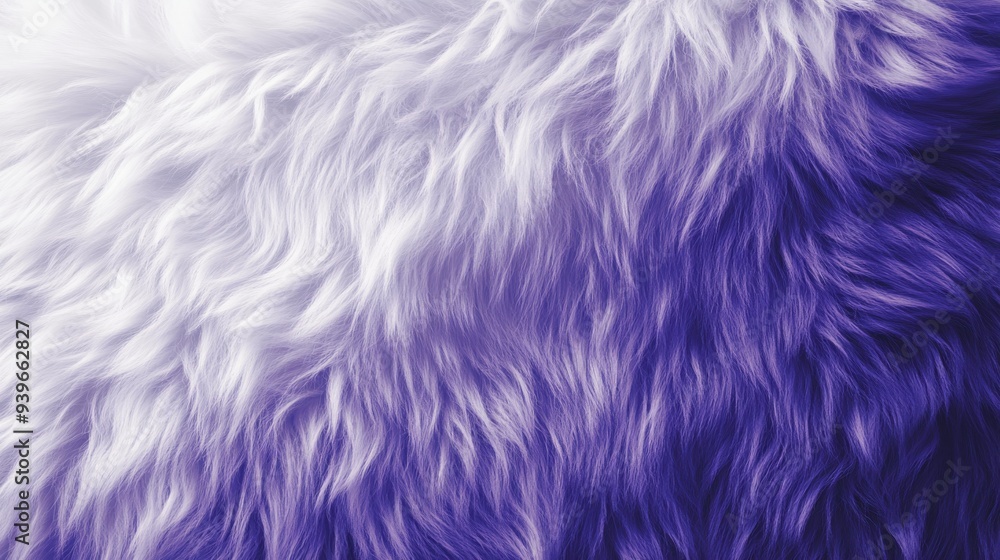 Fototapeta premium A luxurious carpet with a gradient from blue to white, resembling soft fur. Blue and white plush textured carpet for a touch of elegance.