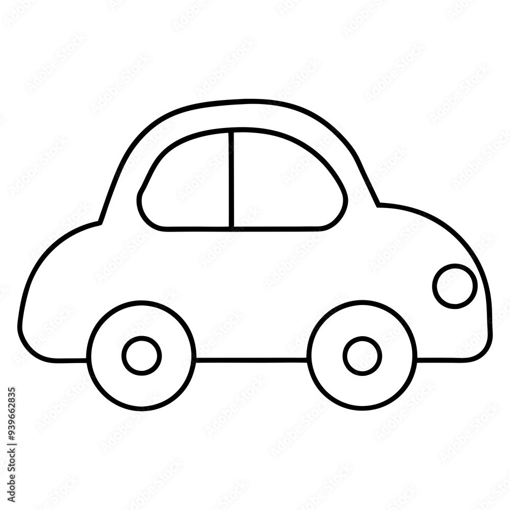 car coloring page, car outline, car illustration, cartoon car, kids