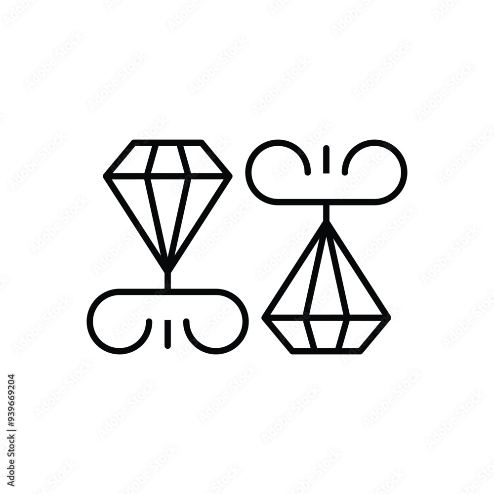 Earring vector icon Earring vector icon