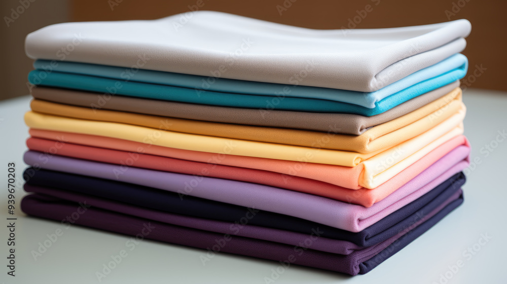 generated illustration stack of colorful microfiber cloth generated illustration stack of colorful microfiber cloth