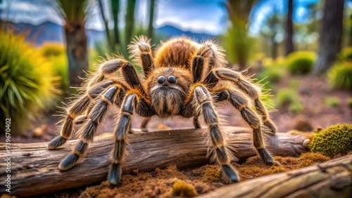 Arizona blonde tarantula in natural habitat showcasing unique characteristics. Generative AI