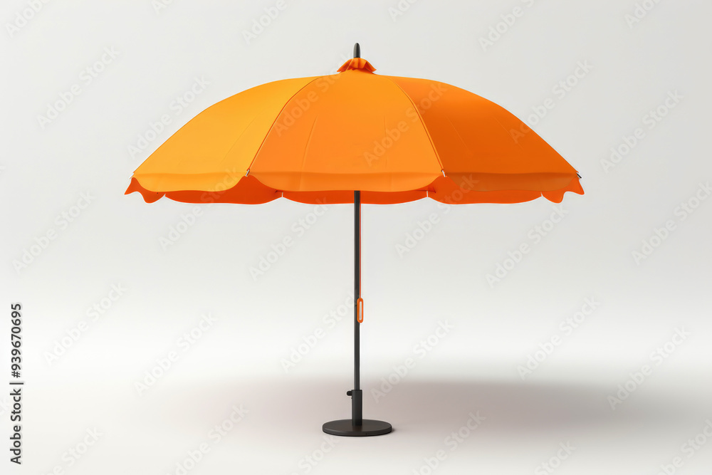 generated illustration of bold orange umbrella with vibrant contrast on white generated illustration of bold orange umbrella with vibrant contrast on white