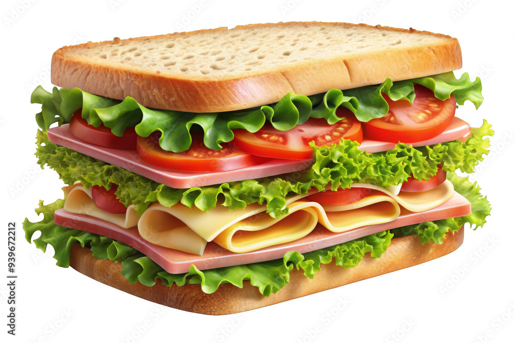 A mouthwatering sandwich filled with layers of ham, cheese, lettuce, and tomato. The sandwich is perfect for a quick and satisfying meal. It is a great source of protein and fiber. A mouthwatering sandwich filled with layers of ham, cheese, lettuce, and tomato. The sandwich is perfect for a quick and satisfying meal. It is a great source of protein and fiber.
