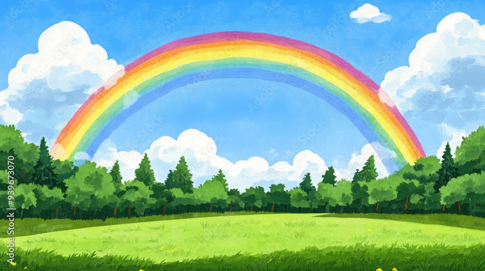 Natural beauty with bright rainbows and spring views Natural beauty with bright rainbows and spring views