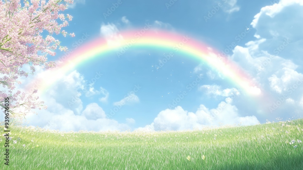 Natural beauty with bright rainbows and spring views Natural beauty with bright rainbows and spring views