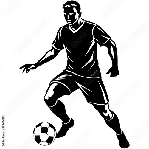 Vector Art Soccer Player Silhouette