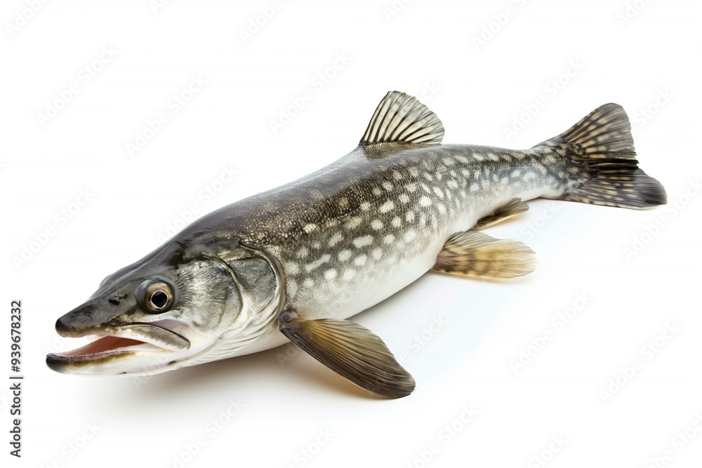 Fototapeta premium Fish pike isolated on white background.