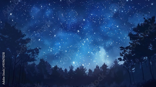 Night Sky Above Forest
