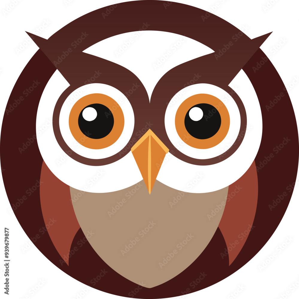 Captivating graphic illustration of an owl face with detailed feathers and striking eyes for a bold visual impact
Captivating graphic illustration of an owl face with detailed feathers and striking eyes for a bold visual impact