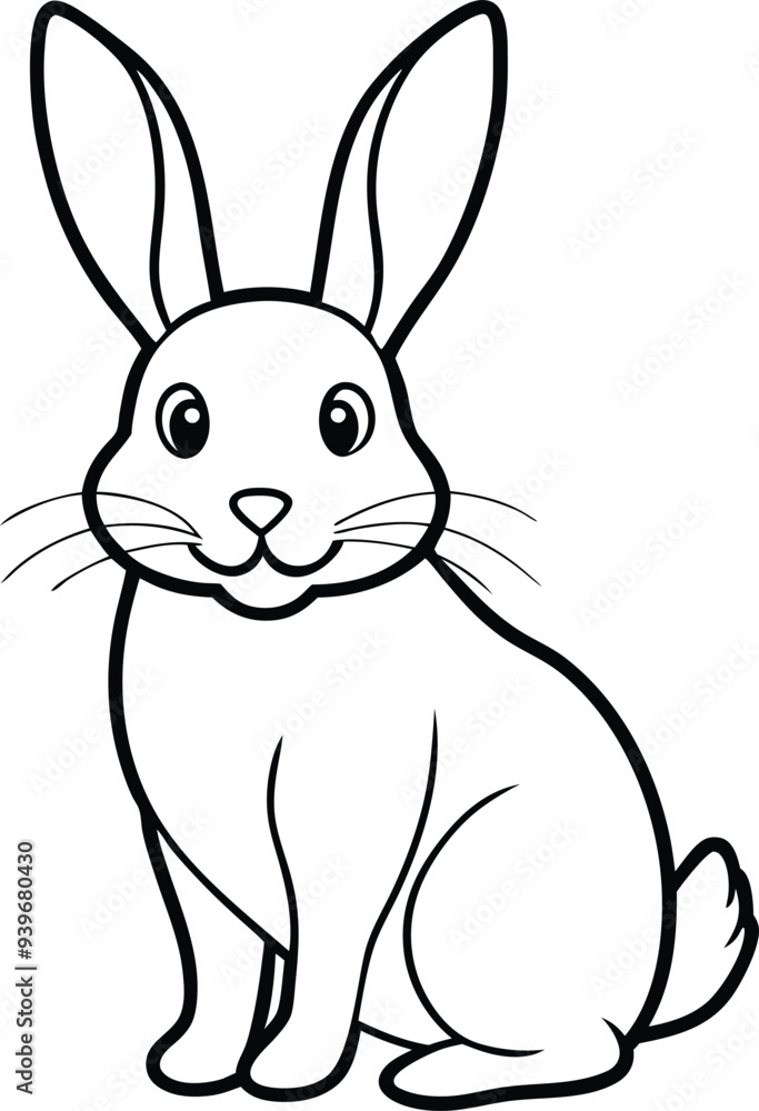 Fototapeta premium Adorable rabbit illustrations great for kids coloring books bright and engaging line art 