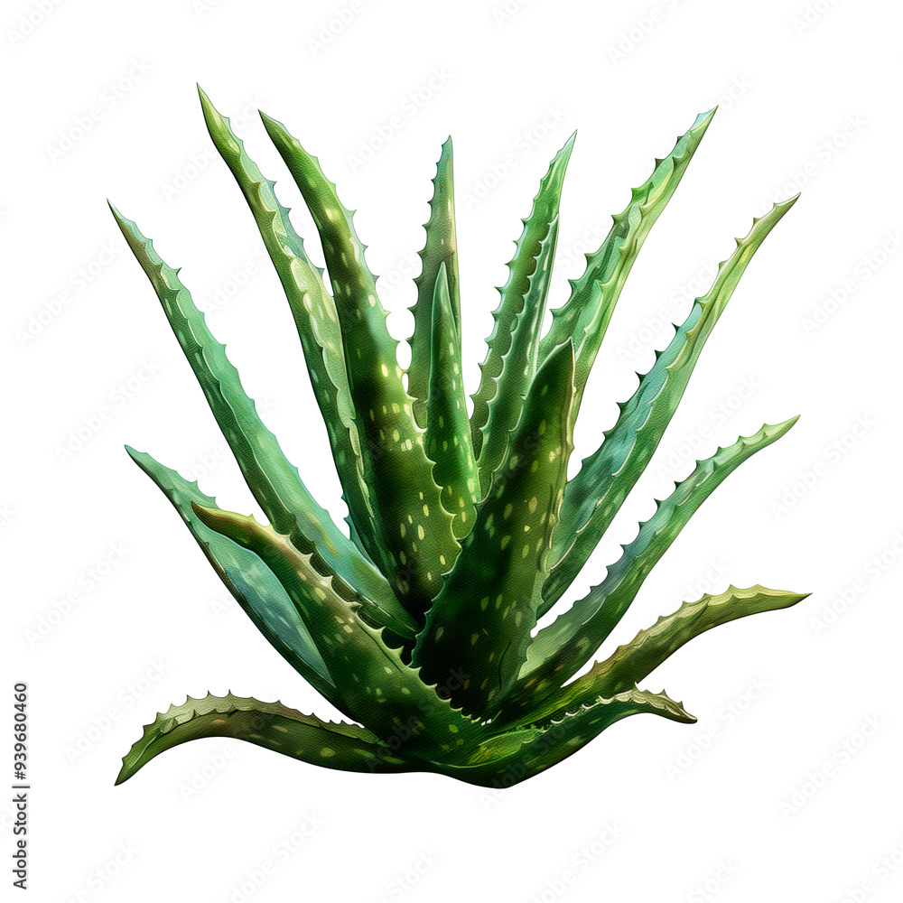 Fototapeta premium Isolated illustration of aloe vera plant ai generated element