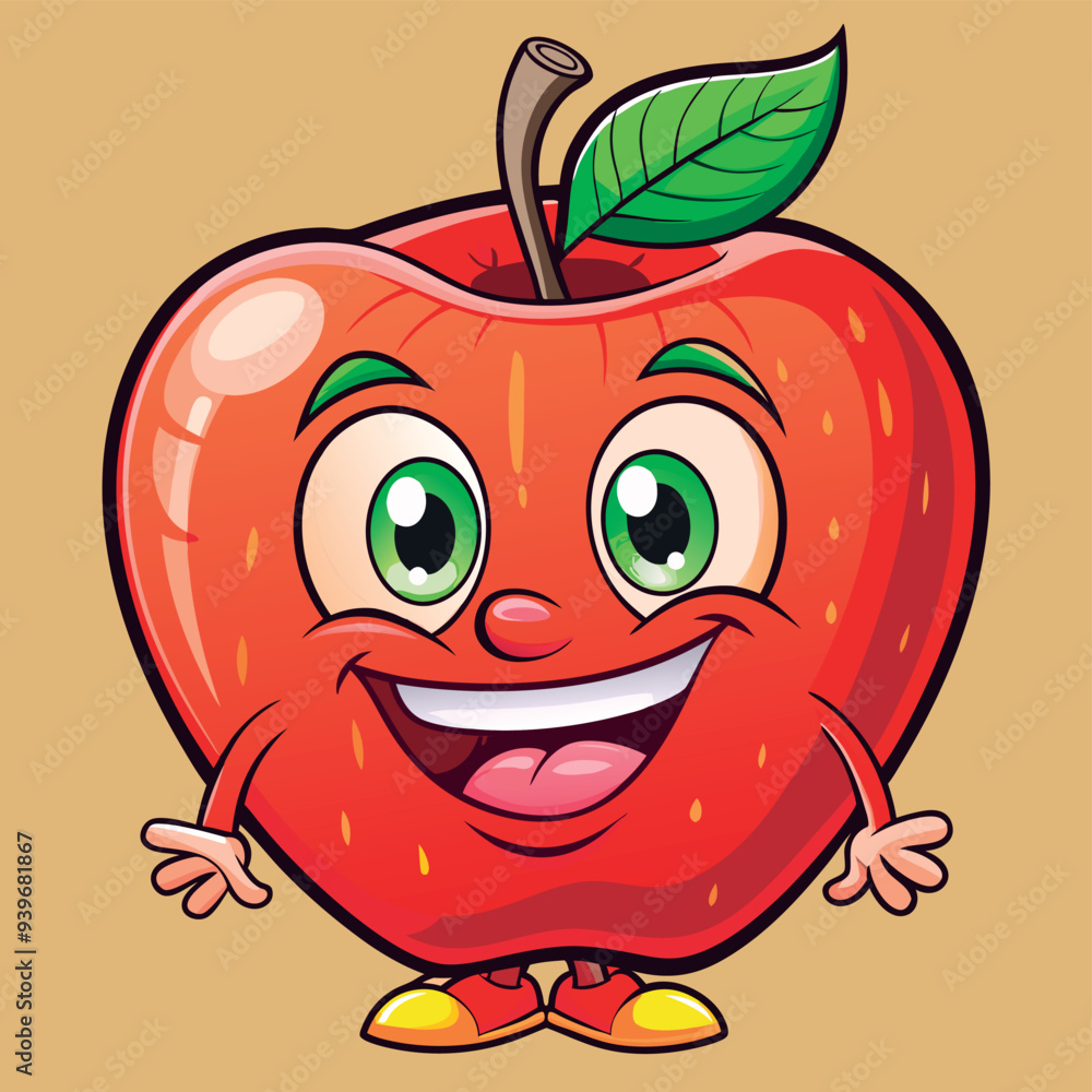 Cartoon red apple vector