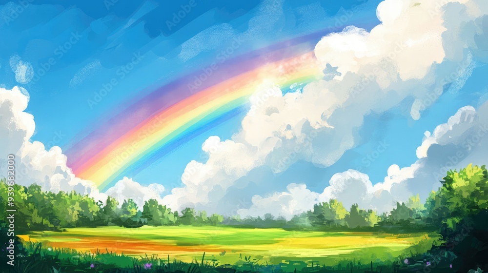 Natural beauty with bright rainbows and spring views Natural beauty with bright rainbows and spring views