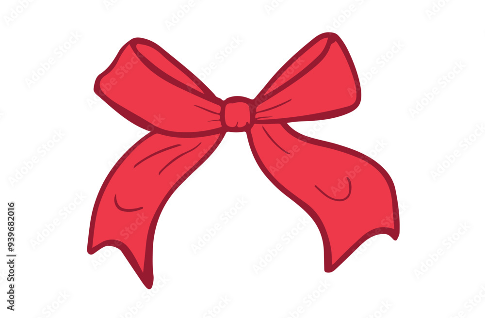 Ribbon bow. Hand drawn red bow illustration. Birthday, Christmas, and Valentine's Day decoration. Gift wrapping. Vector illustration. Romantic element. Ribbon bow. Hand drawn red bow illustration. Birthday, Christmas, and Valentine's Day decoration. Gift wrapping. Vector illustration. Romantic element.