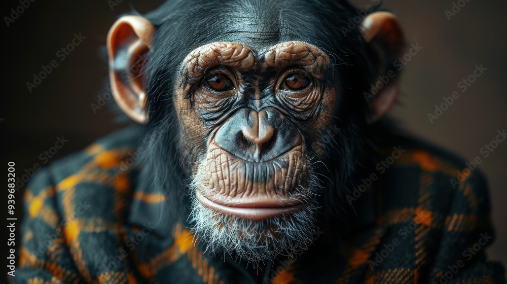 Business-savvy Monkey Giving Thumbs Up in Photobashed Portrait Business-savvy Monkey Giving Thumbs Up in Photobashed Portrait