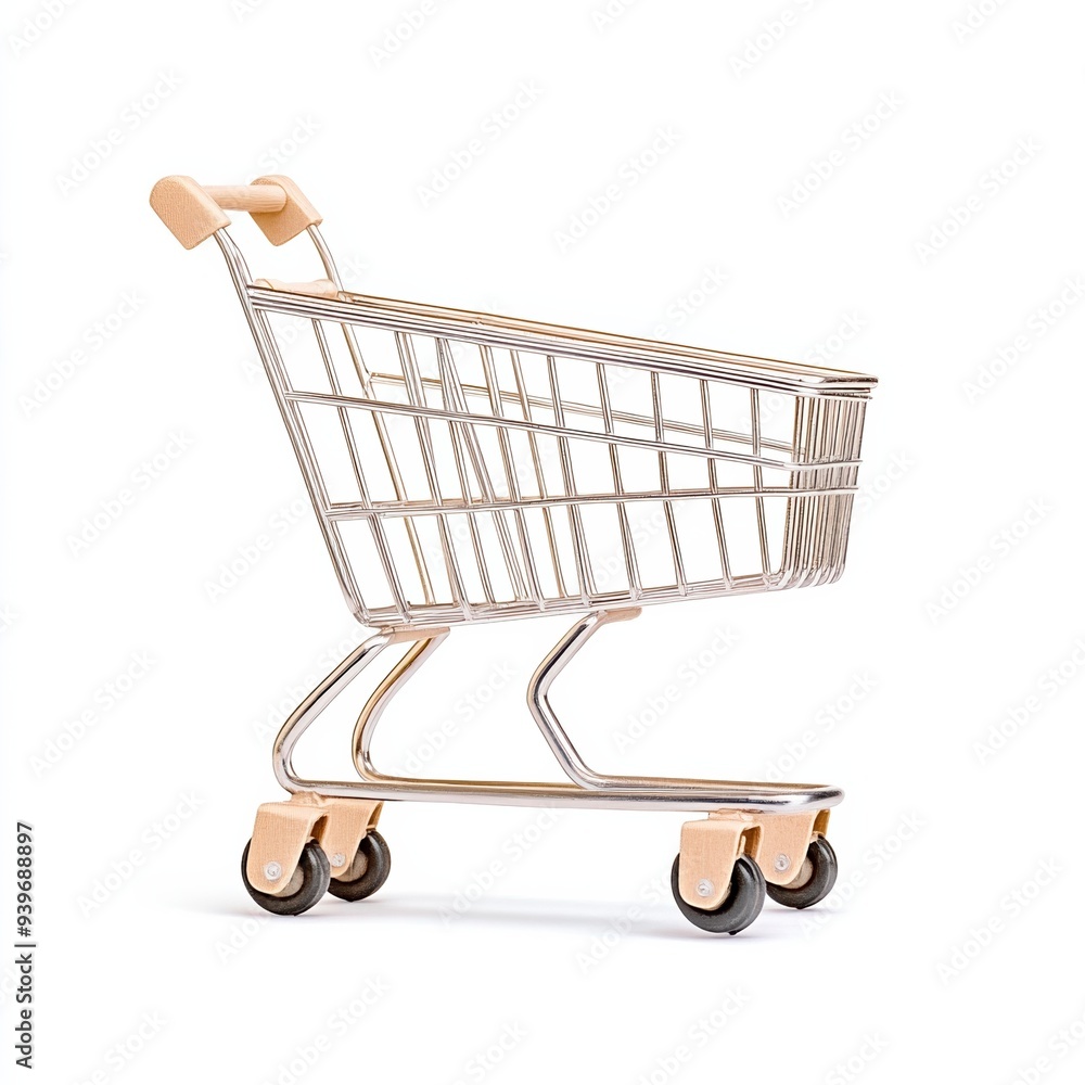 Empty shopping cart isolated on white background. Ideal for retail, commerce, and online store concepts. Empty shopping cart isolated on white background. Ideal for retail, commerce, and online store concepts.