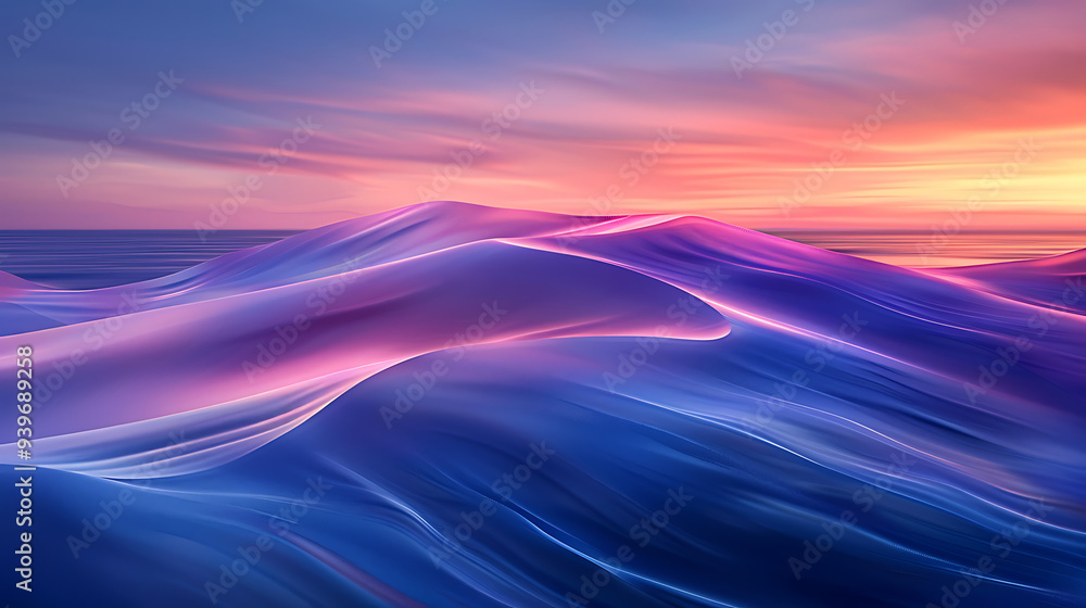 Surreal Abstract Waves at Sunset Surreal Abstract Waves at Sunset