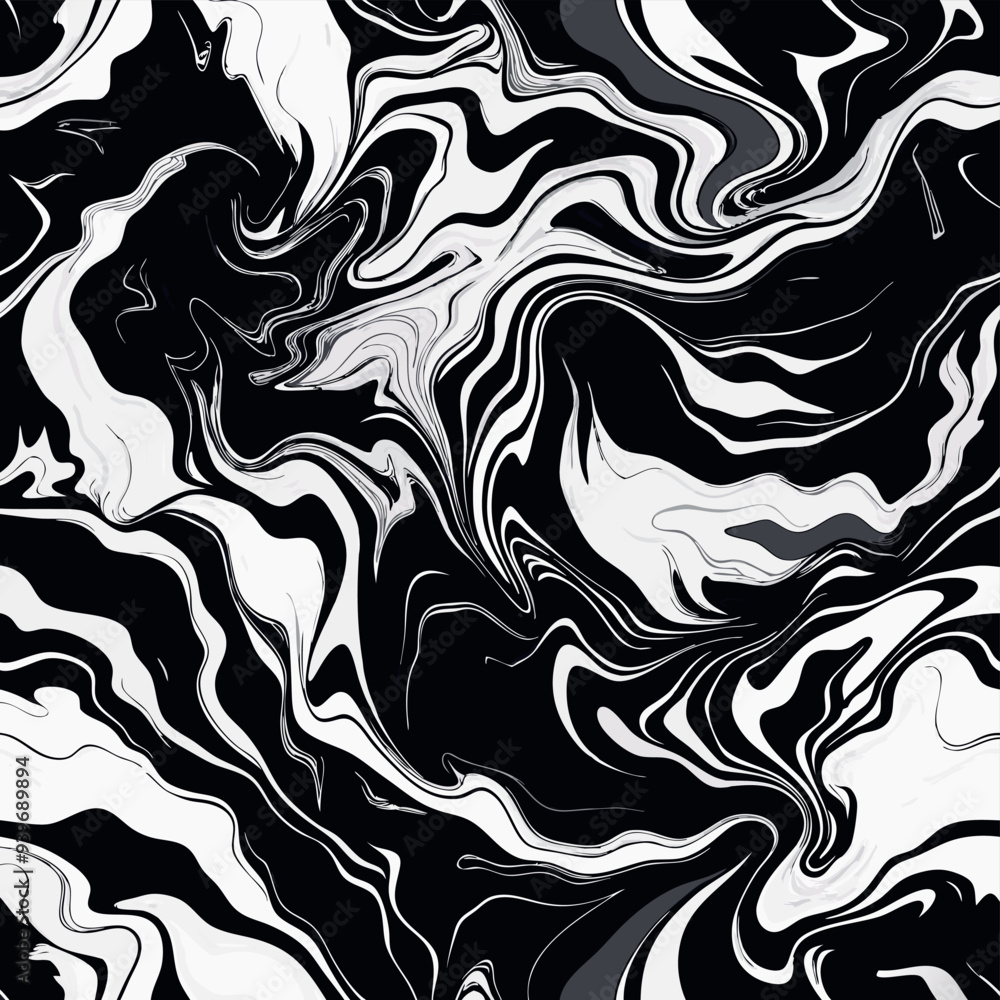 Black white marble texture vector