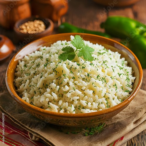 Rice dish on gourmet display photo