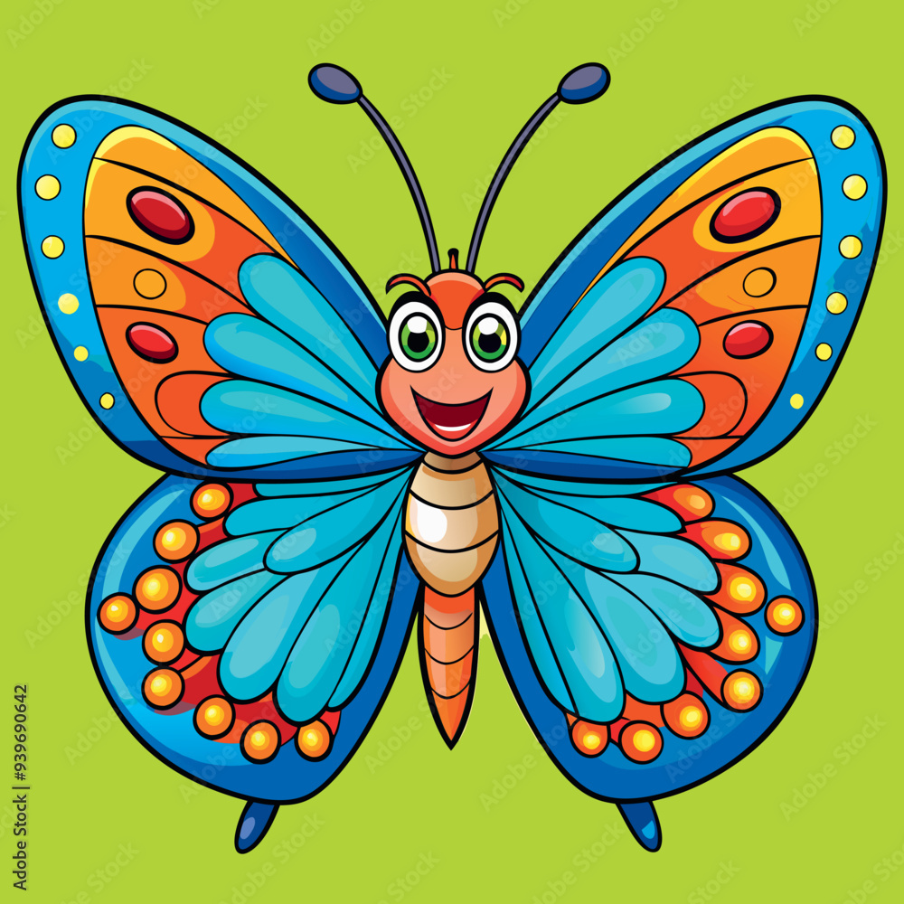 Cartoon butterfly color vector