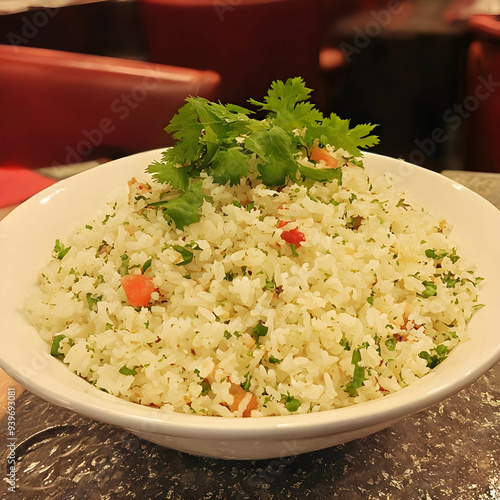 Rice dish on gourmet display photo