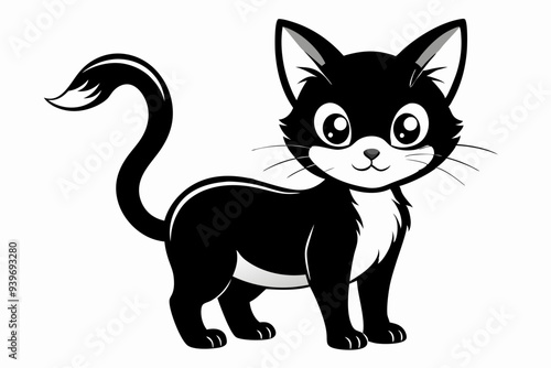 Cute Cat Silhouette Vector Illlustration