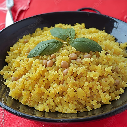 Rice dish on gourmet display photo