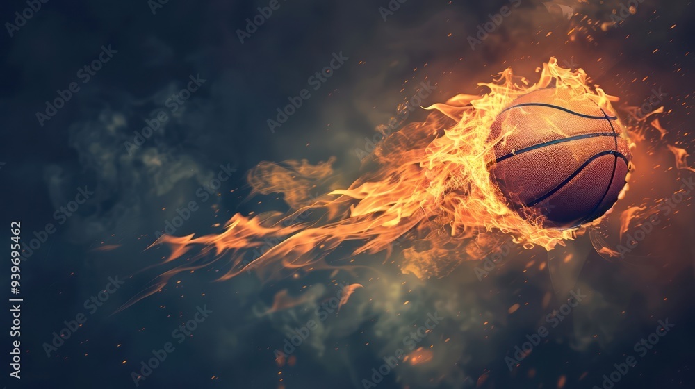 Fototapeta premium Fiery Basketball