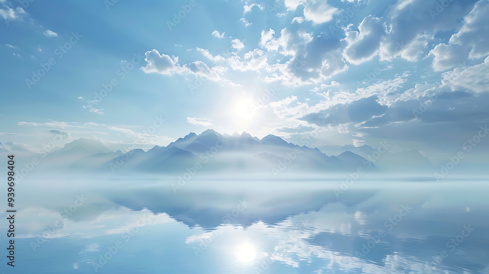 Tranquil Reflection of Mountains on a Cloudy Day Tranquil Reflection of Mountains on a Cloudy Day