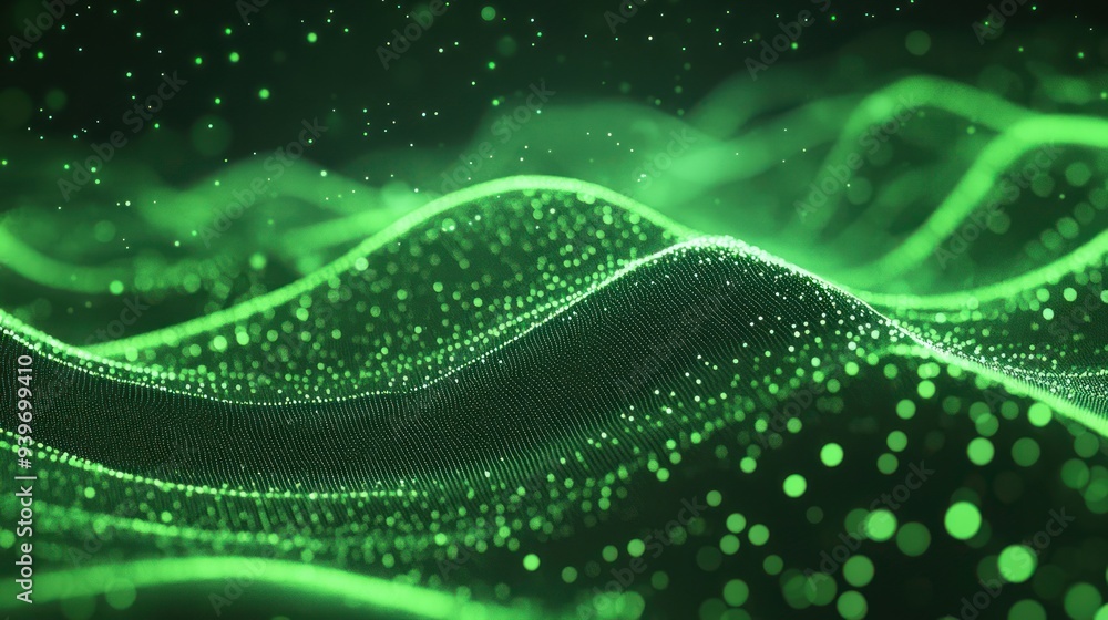Futuristic Green Moving Wave. Futuristic Green Moving Wave.