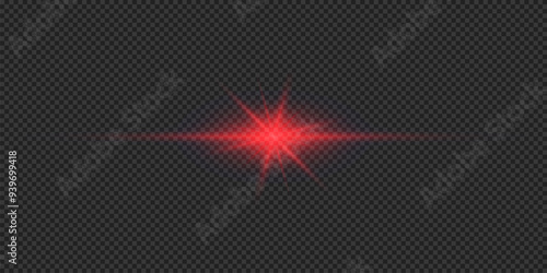 Red horizontal light effect of lens flares