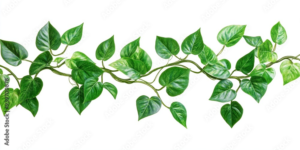 A green leafy vine with leaves that are green and brown. The vine is long and has many leaves A green leafy vine with leaves that are green and brown. The vine is long and has many leaves