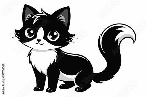 Cute Cat Silhouette Vector Illlustration