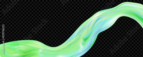 Abstract  holographic wave.Flow iridescent fluid.Dynamic spectrum ribbon.