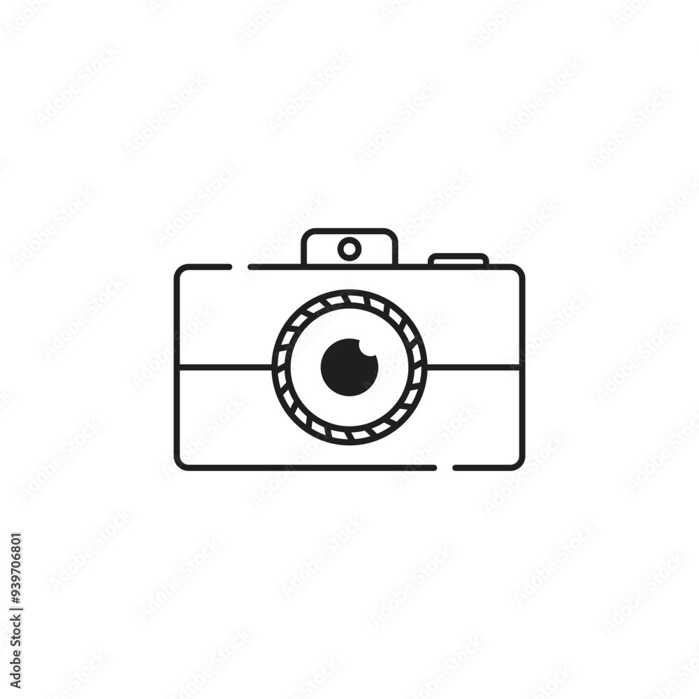 Minimalist line art icon of a camera capturing memories Minimalist line art icon of a camera capturing memories