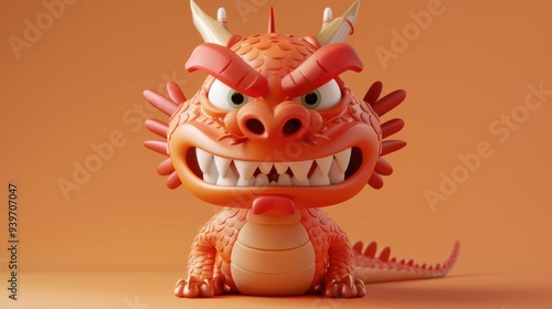 3d chinese dragon, funny character