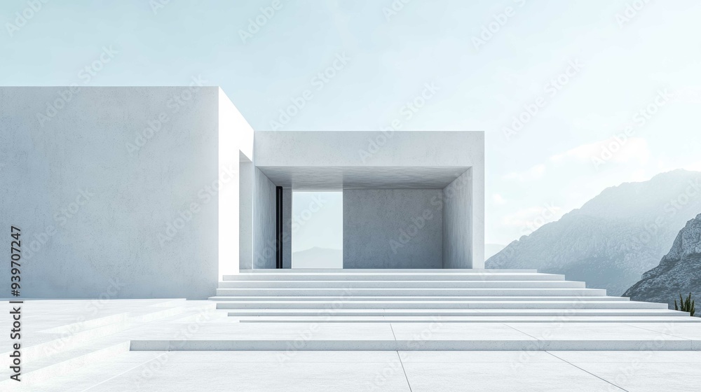Modern empty facade, architectural minimalist perspective Modern empty facade, architectural minimalist perspective