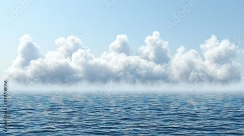  A massive expanse of water featuring an array of clouds overhead and a boat situated centrally within it