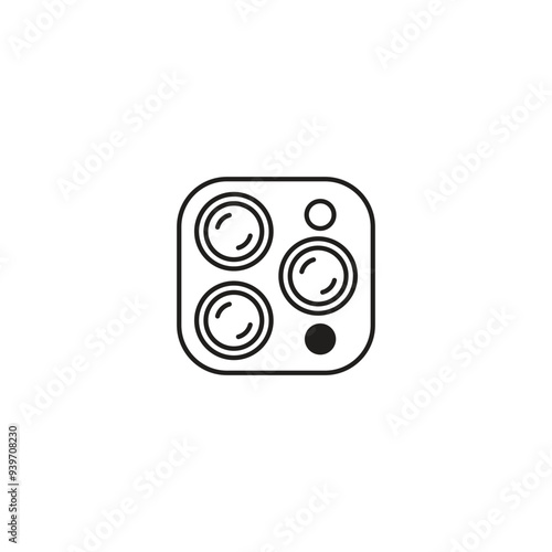 Smartphone camera lens module icon showing four lenses