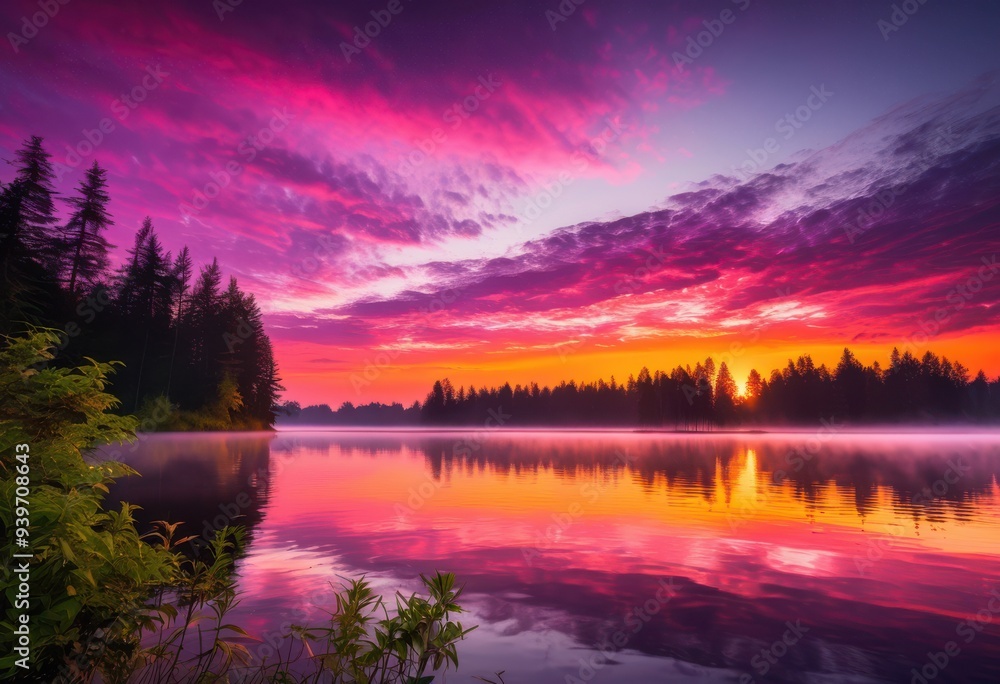 vibrant sunrise colors reflected serene lake creating captivating morning scene, reflection, scenery, water, sky, nature, landscape, beauty, light, dawn vibrant sunrise colors reflected serene lake creating captivating morning scene, reflection, scenery, water, sky, nature, landscape, beauty, light, dawn