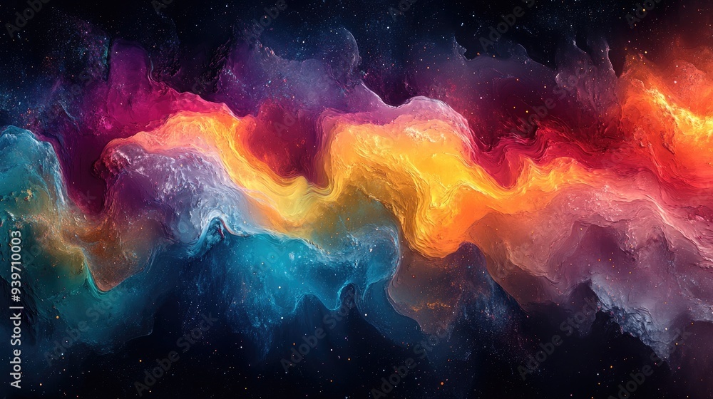 Abstract Cosmic Nebula with Vivid Colors Abstract Cosmic Nebula with Vivid Colors