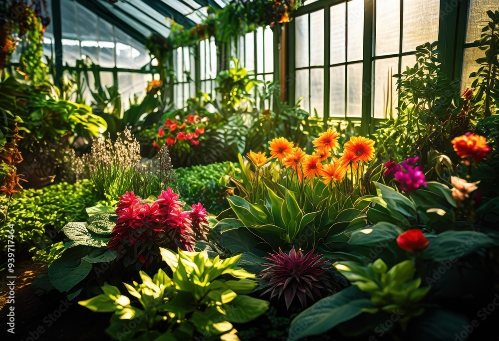 lush colorful plant arrangement bright sunny greenhouse filled various greenery blooms, cacti, cultivation, decoration, ecosystem, foliage, flowers, fresh lush colorful plant arrangement bright sunny greenhouse filled various greenery blooms, cacti, cultivation, decoration, ecosystem, foliage, flowers, fresh