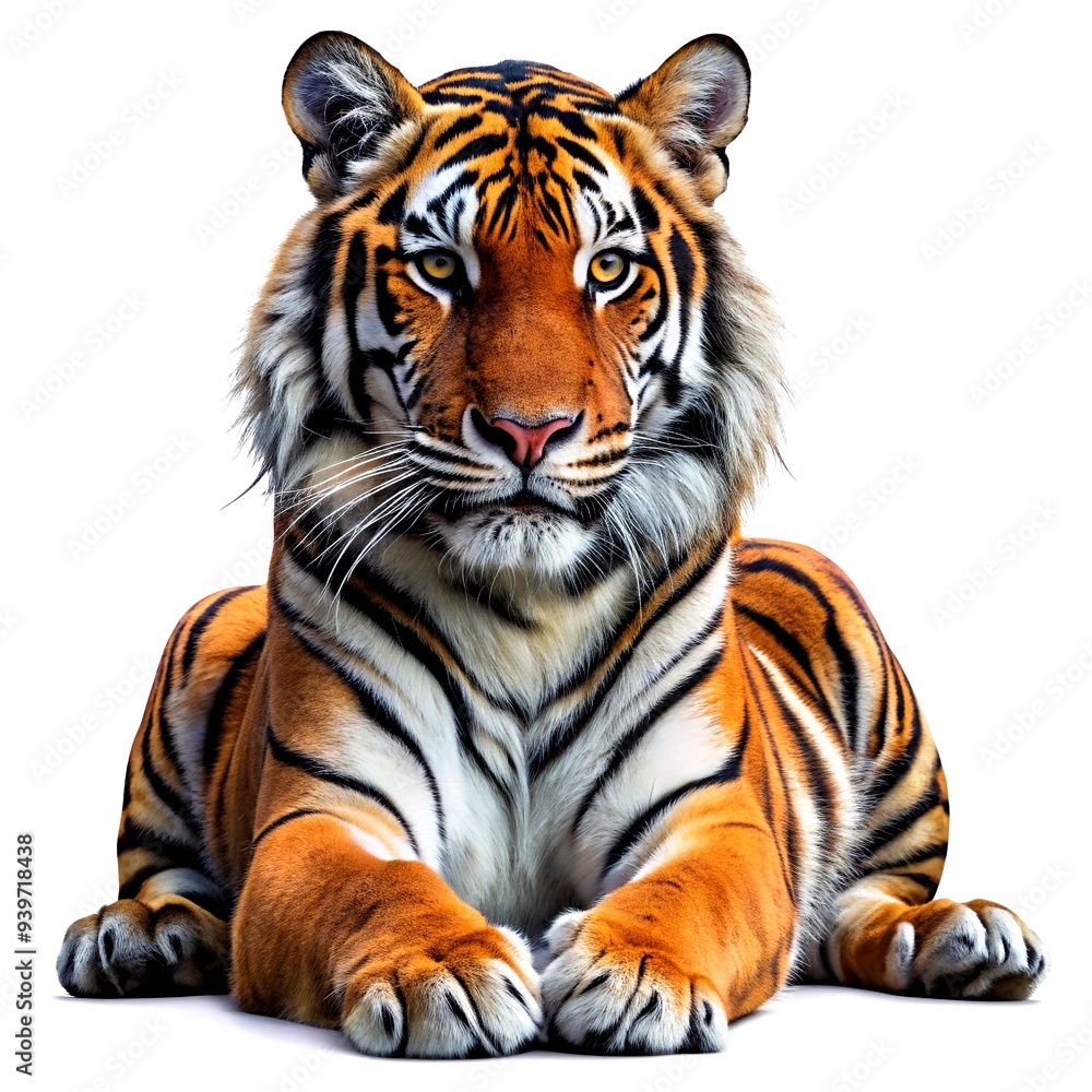 Side view, profile of a tiger standing, isolated on white
Side view, profile of a tiger standing, isolated on white