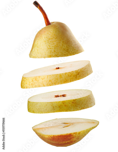 slice of pear on white 