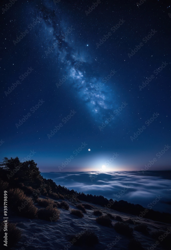 stunning night sky displaying radiant full moon illuminating dark canvas stars celestial wonders, luminous, beauty, illumination, astronomy, landscape stunning night sky displaying radiant full moon illuminating dark canvas stars celestial wonders, luminous, beauty, illumination, astronomy, landscape