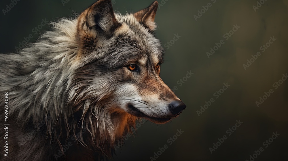 A wolf captured against a striking and dynamic background scene
A wolf captured against a striking and dynamic background scene