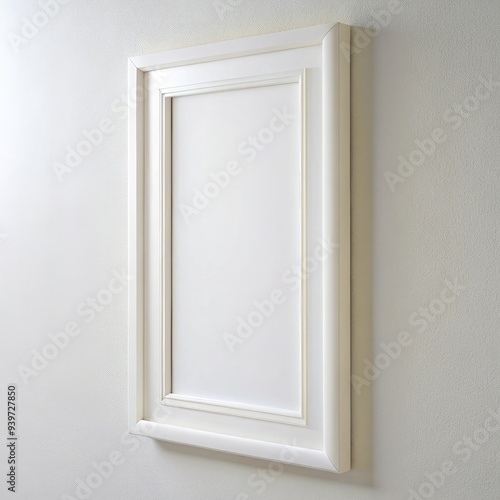 Blank white wall frame ready for artwork display in modern interior design. Generative AI